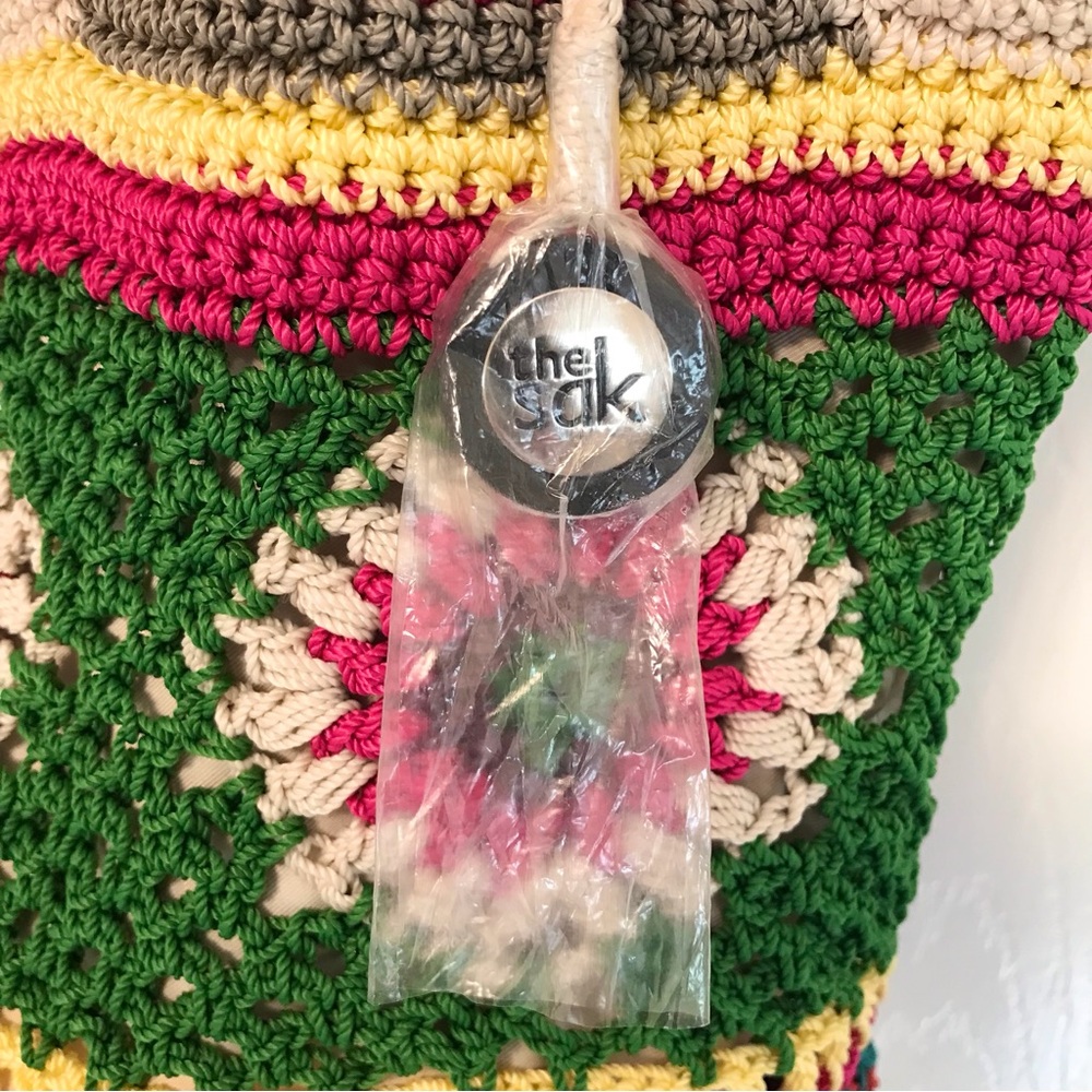 The Sak Ellis Crochet Hobo Bag Boho Granny Square NWOT - Picture 7 of 16